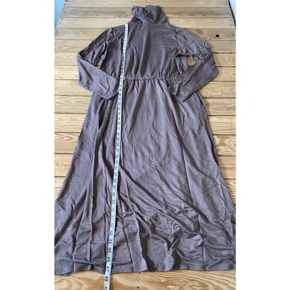NEW Susan Graver Jersey Knit Maxi Dress Size Large Women’s Brown - Picture 5 of 8
